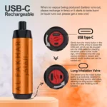 2025 Bestseller AL FAKHAR 8000 Züge F18 Einweg E-Zigarette 600 mAh Akku 18 ml E-Liquid – Pfirsich Eis Flavours (4)