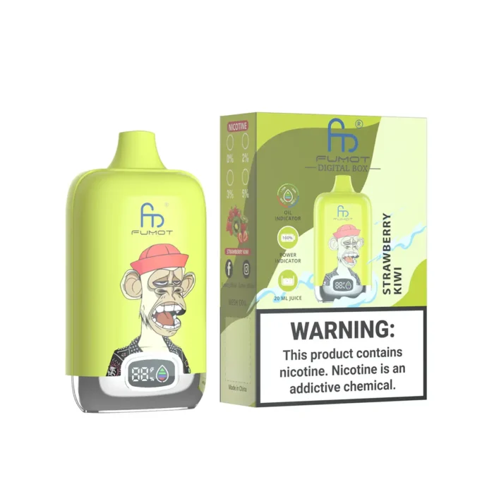 2025 Hot Sale RandM Digital Box 12000 Züge Einweg E-Zigarette mit 0% 2% 3% 5% Nikotin und 550 mAh Akku — Erdbeere Kiwi Geschmack