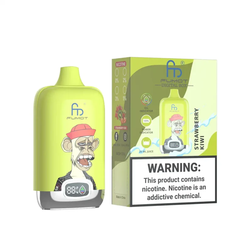 2025 Hot Sale RandM Digital Box 12000 Züge Einweg E-Zigarette mit 0% 2% 3% 5% Nikotin und 550 mAh Akku — Erdbeere Kiwi Geschmack