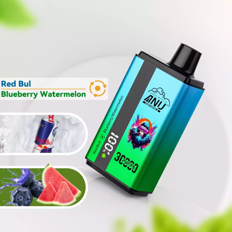 ANU 30000 Züge Doppelt Red Bull & Blaubeere Wassermelone 0% 2% 3% 5% niedriger Nikotingehalt Einweg E-Zigaretten 2025 Version Fabrikverkauf Großhandel Hohe Qualität Hervorragender Geschmack Rascher Versan