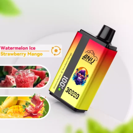 ANU 30000 Züge E-Zigaretten Wassermelone Eis & Erdbeere und Mango 0 % 2 % 3 % 5 % niedriger Nikotingehalt Originalhersteller Großhandel Hohe Qualität Schneller Versand (1)