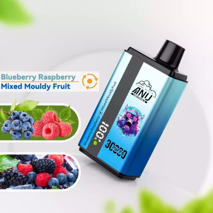 ANU 30000 Züge Vape 550 mAh Blaubeere Himbeere & Gemischte Schimmelfrüchte Direkt vom Hersteller Großhandel Premium Qualität Expressversand 0% 2% 3% 5% niedriger Nikotingehalt