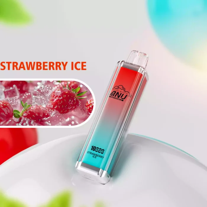 ANU Crystal 10000 Züge Erdbeere Eis E-Zigaretten Fabrik Großhandel Premium Qualität Hervorragender Geschmack Rascher Versand 0% 2% 3% 5% Niedriger Nikotingehalt (3)