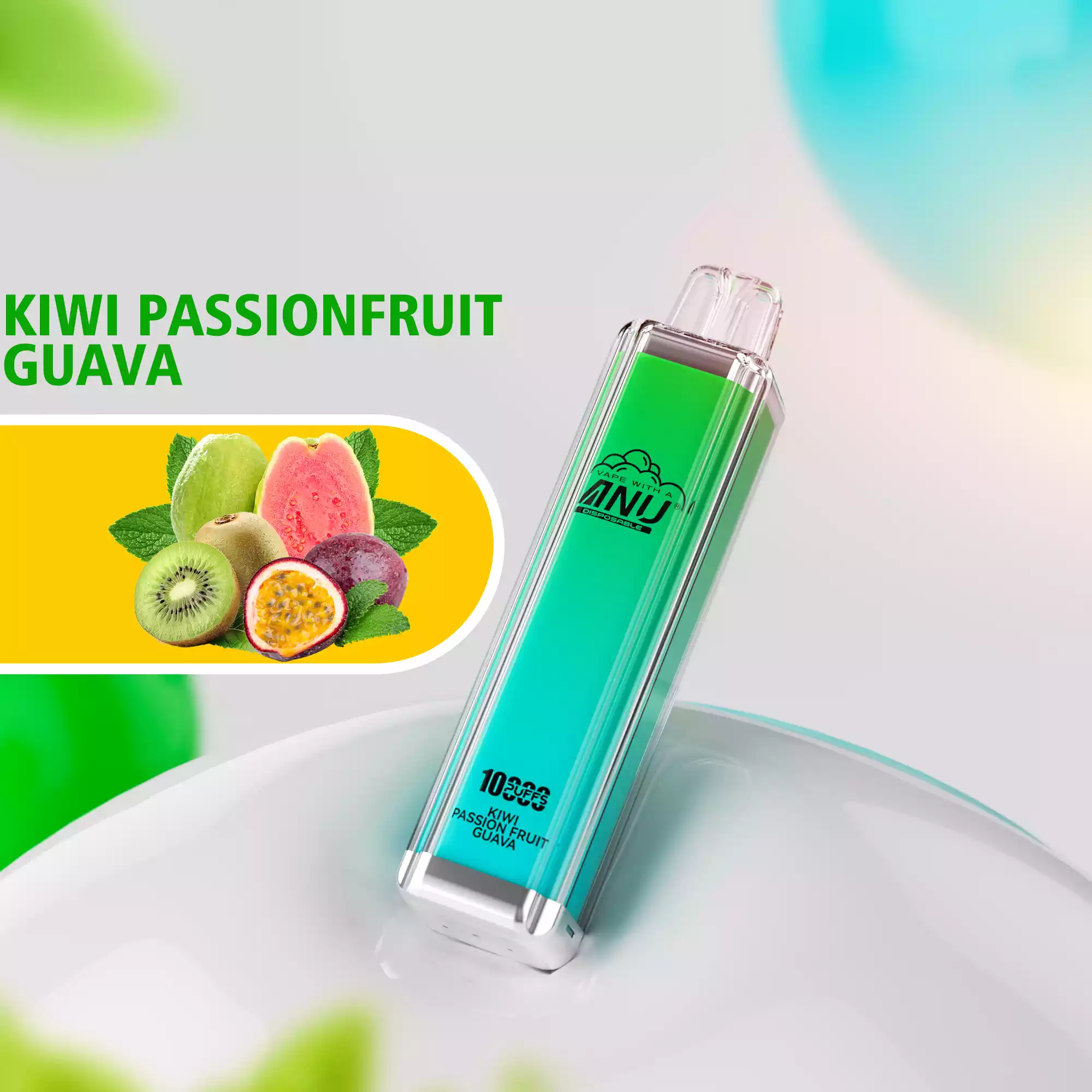 ANU Crystal 10000 Züge Kiwi Passionsfrucht Guave 2025 Neues Produkt Originalhersteller E-Zigaretten Großhandel Hohe Qualität Guter Geschmack Schneller Versand 0% 2% 3% 5% Niedriger Nikotingehalt ( (5)