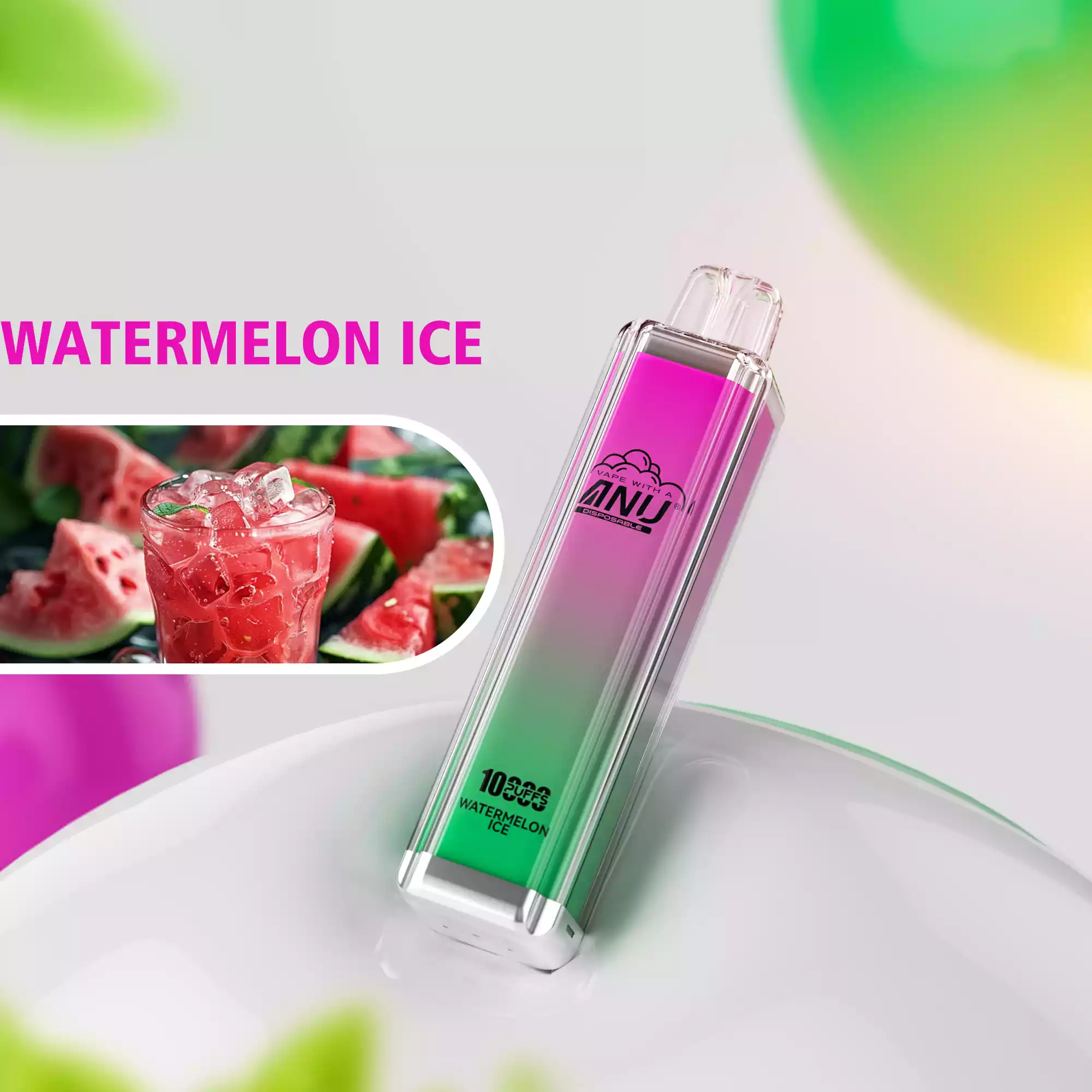 ANU Crystal 10000 Züge Wassermelone Eis Vape 2025 Neuheit Direkt vom Hersteller Großhandel Premium Qualität Hervorragender Geschmack Expressversand 0% 2% 3% 5% Niedriger Nikotingehalt (3)