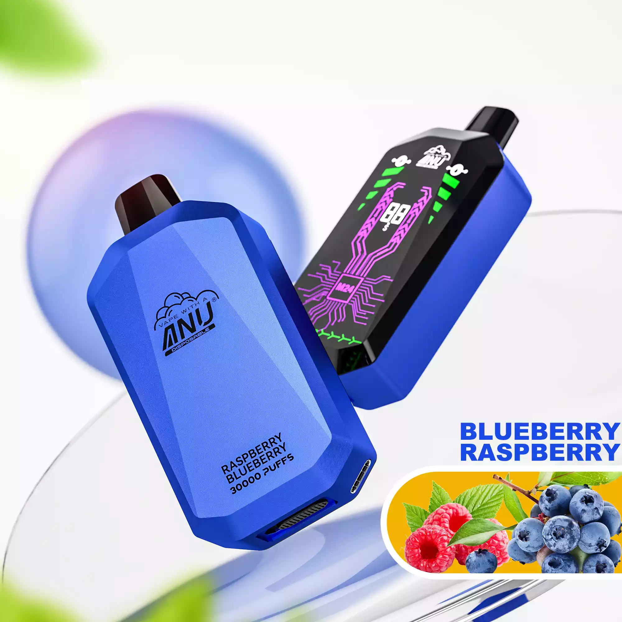ANU Star 30000 Züge Blaubeere Himbeere Vape Einweg E-Zigaretten Direkt ab Werk Großhandel Top Qualität Schnelle Lieferung 0% 2% 3% 5% niedriger Nikotingehalt (7)
