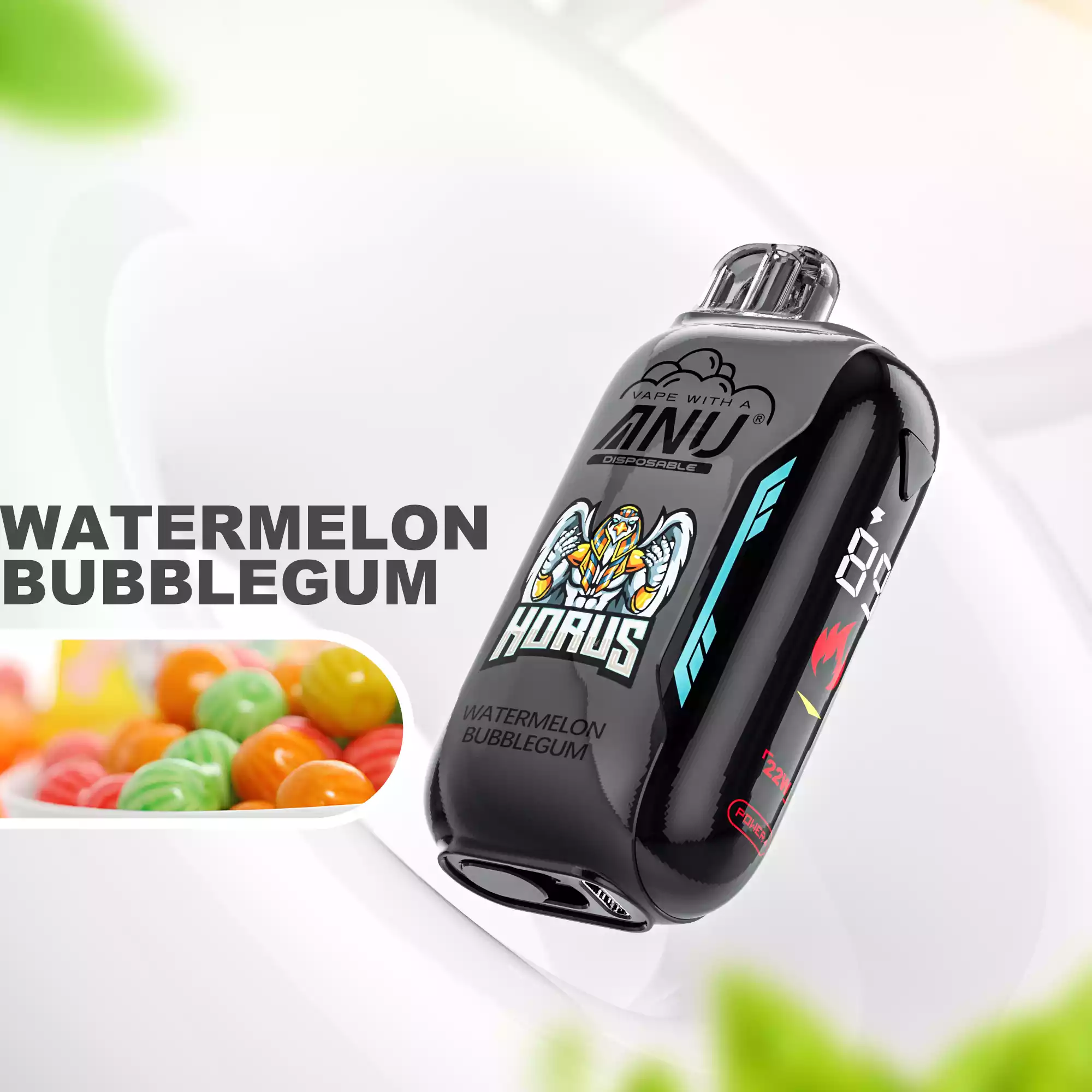 ANU Vista 30000 Züge Wassermelone Kaugummi Einweg E-Zigaretten Fabrikverkauf Großhandel Top Qualität Exzellenter Geschmack Schneller Versand 0% 2% 3% 5% Niedriger Nikotingehalt (2)