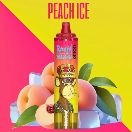 Direkt vom Hersteller RandM Tornado 15000 Züge Einweg E-Zigarette mit 25 ml E-Liquid – Pfirsich Eis Geschmack (3)