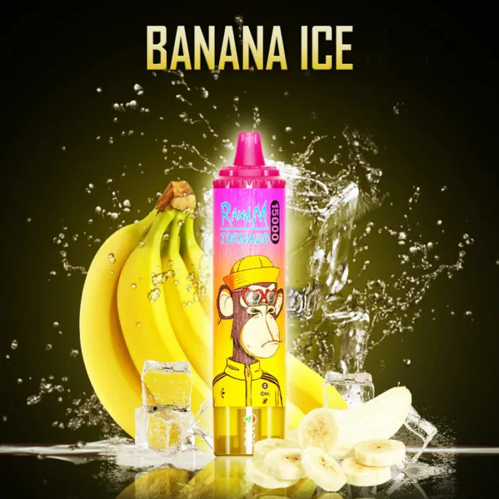 Einzelverkauf RandM Tornado 15000 Züge Einweg E-Zigarette mit Mesh Coil und RGB-Design – Banane Eis Geschmack (3)