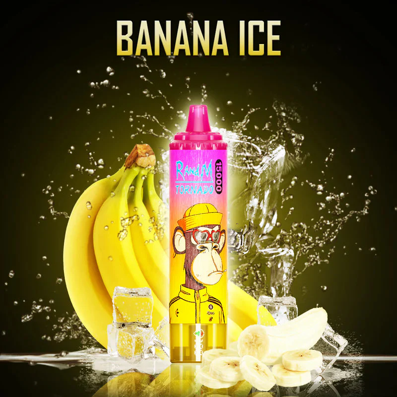 Einzelverkauf RandM Tornado 15000 Züge Einweg E-Zigarette mit Mesh Coil und RGB-Design – Banane Eis Geschmack (3)