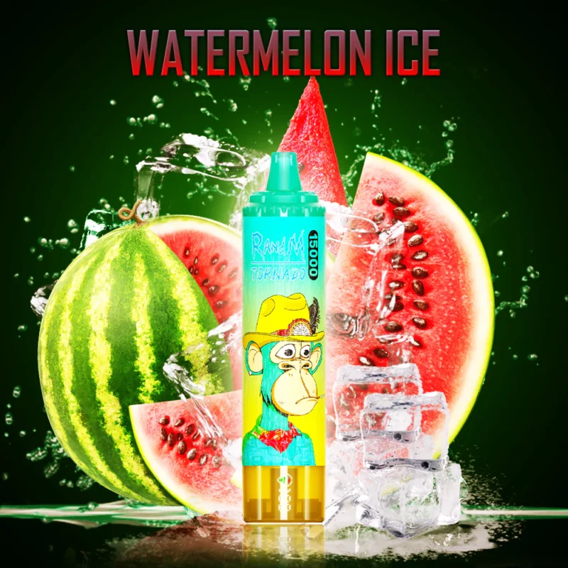 Günstigste RandM Tornado 15000 Züge Einweg E-Zigarette mit Mesh Coil und 0 % 2 % 3 % 5% Nikotinsalz – Wassermelone Eis Geschmack (2)