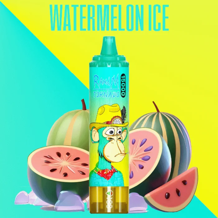 Günstigste RandM Tornado 15000 Züge Einweg E-Zigarette mit Mesh Coil und 0 % 2 % 3 % 5% Nikotinsalz – Wassermelone Eis Geschmack (3)