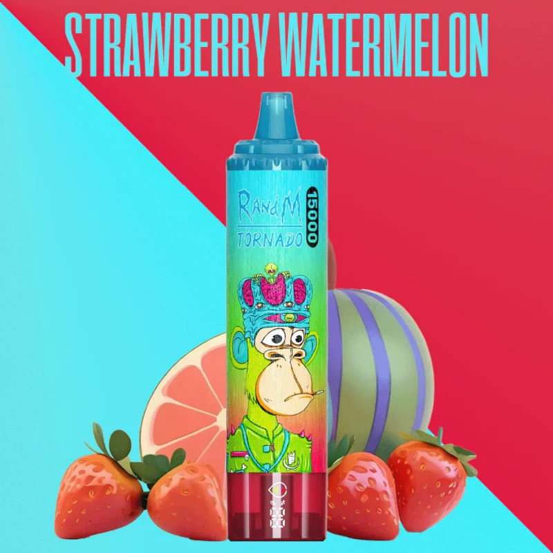 Consegna rapida RandM Tornado 15000 puffs sigaretta elettronica monouso con 25 ml di e-liquid - gusto fragola anguria (3)