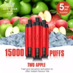 Verfügbar im Einzelverkauf AL FAKHAR 15000 Züge F18S Einweg E-Zigarette mit 600 mAh Akku – Doppelapfel Geschmack (3)