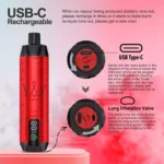 Verfügbar im Einzelverkauf AL FAKHAR 15000 Züge F18S Einweg E-Zigarette mit 600 mAh Akku – Doppelapfel Geschmack (5)